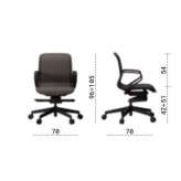Height adjustable mesh office chair with wheels and 5-arm base Joseni
