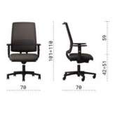 Height adjustable fabric office chair with armrests Talpos