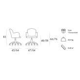 Height-adjustable swivel office chair with 5-arm base Bannio