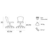 Height-adjustable swivel office chair with 5-arm base Bannio