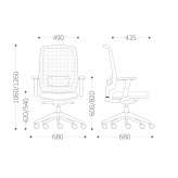 Swivel office chair with height adjustment and armrests Vezirhan
