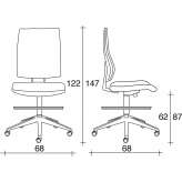 Height adjustable fabric drafting stool with 5-arm base Alunda