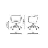 Height adjustable fabric office chair Prato