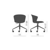 Fabric office chair on wheels with 4-arm base Radnevo