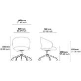 Swivel, height-adjustable fabric office chair Bozarmut