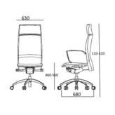 Office chair on wheels with a base with 5 arms Aisone