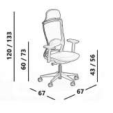 High back mesh office chair with 5 arm base Muradiye