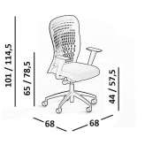 Height-adjustable office chair with wheels and armrests Velim