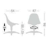 Technopolymer office chair with height adjustment Poros