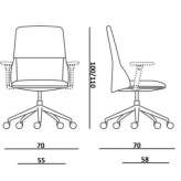 Swivel fabric office chair on wheels with 5-arm base Garliciu