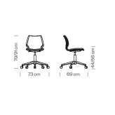 Office chair on wheels with a base with 5 arms Ossana