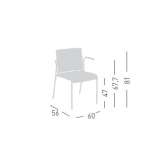 Mesh chair with armrests and wheels Tintern