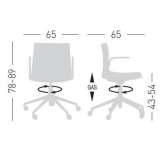Upholstered office chair with height adjustment and armrests Vihanti