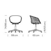 Polypropylene office chair with armrests and 5-spoke base Olivola