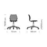 Office chair on wheels with a base with 5 arms Ossana