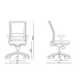 Fabric office chair on wheels with 5-arm base Alburtis