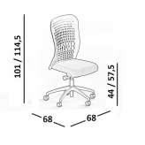 Height adjustable office chair with wheels Velim