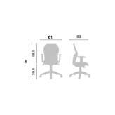 Fabric office chair with 5-arm base Catalcam