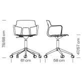 Polypropylene office chair with height adjustment and 5-arm base Limerle