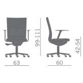 Height adjustable office chair with armrests Bistrita