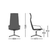 Office chair with high backrest and 4-arm base Ajak