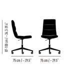 Swivel, upholstered office chair on wheels Wagna