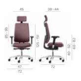 Swivel, height-adjustable fabric office chair with headrest Otyniia