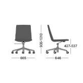 Fabric office chair with 5-arm base Ajak