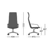 Fabric office chair with armrests and 4-arm base Ajak