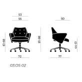 Swivel office chair with armrests and 5-star base Tupiza