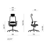 Upholstered office chair with height adjustment and headrest Lannilis
