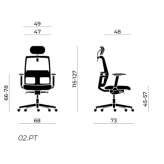 Swivel office chair with high backrest and height adjustment Udine