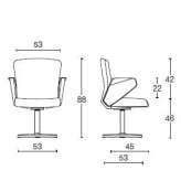 Leather office chair with armrests and 4-arm base Vrana