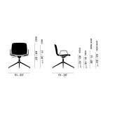 Swivel office chair with armrests and 4-Spoke base Tarcal