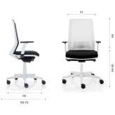 Mesh office chair with height adjustment and armrests Catoira