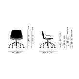 5-base steel swivel chair "Classic" with armrests Tarcal