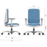Swivel, height-adjustable fabric office chair Staufen