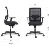 Swivel mesh office chair with height adjustment Honoria