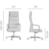 Executive chair with high backrest and aluminum base Sorup