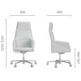 Fabric executive chair with wooden base Wambeek