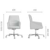 Fabric executive chair with wooden base Wambeek