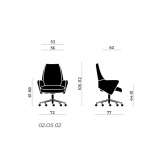 Executive chair with height adjustment and armrests Filandia