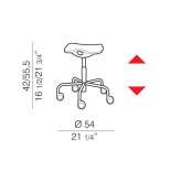 Office stool with height adjustment and wheels Buecken