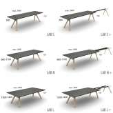 Rectangular wooden conference table with cable management system Isny
