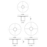 Round conference table with cable management system Schwarza