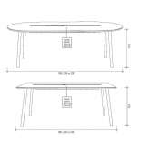 Oval wooden conference table with USB Gailitz