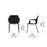 Polypropylene chair with stackable armrests Spasovo