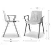 Plastic reception chair with armrests, stackable Dragesti