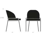 Upholstered restaurant chair with armrests Posta
