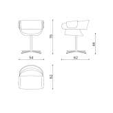 Swivel chair with 4-star base with armrests Nozay